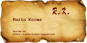 Raits Kozma névjegykártya